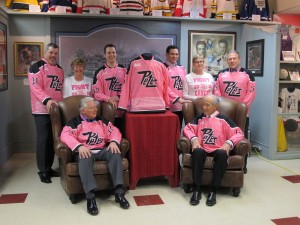 Petes Pink in the Rink organizing committee members pose with the decade fundraising chairs