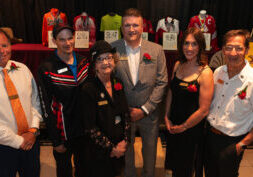 Inductees from left, Fred Blowes, Steve Caban, Anna Panton, Brent Tully, Barb Mervin and Ray Kerslake 