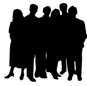 group silhoutte standing